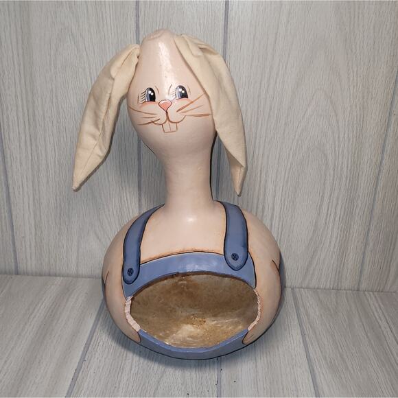 Vintage Gord Rabbit Easter Basket Handmade Handpaited Farmhouse - Picture 1 of 10